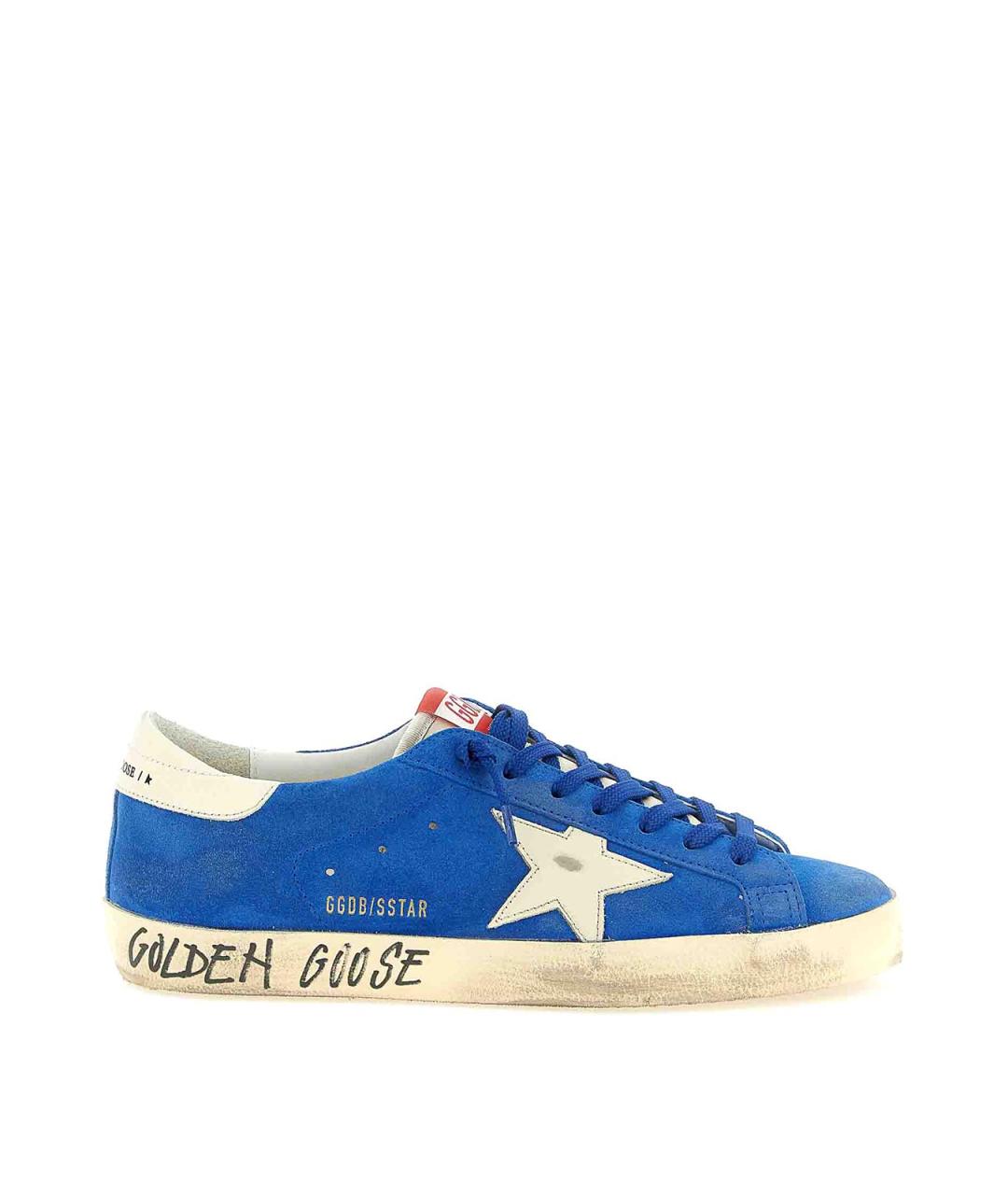 GOLDEN GOOSE DELUXE BRAND Синие замшевые низкие кроссовки / кеды, фото 1