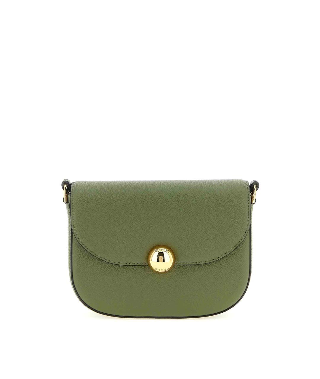 FURLA Зеленая кожаная сумка через плечо, фото 1