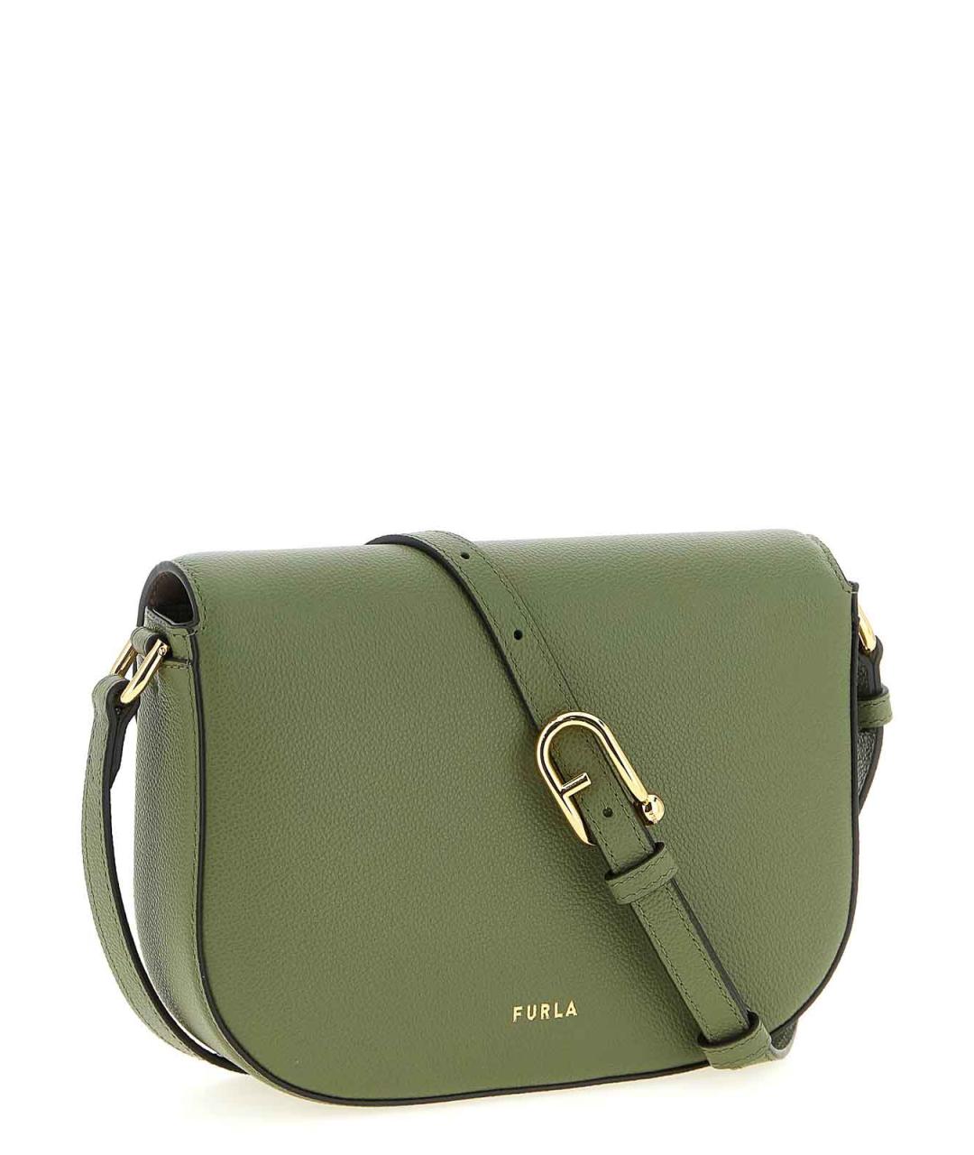 FURLA Зеленая кожаная сумка через плечо, фото 2