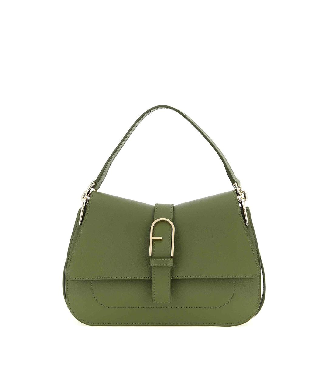 FURLA Зеленая кожаная сумка через плечо, фото 1