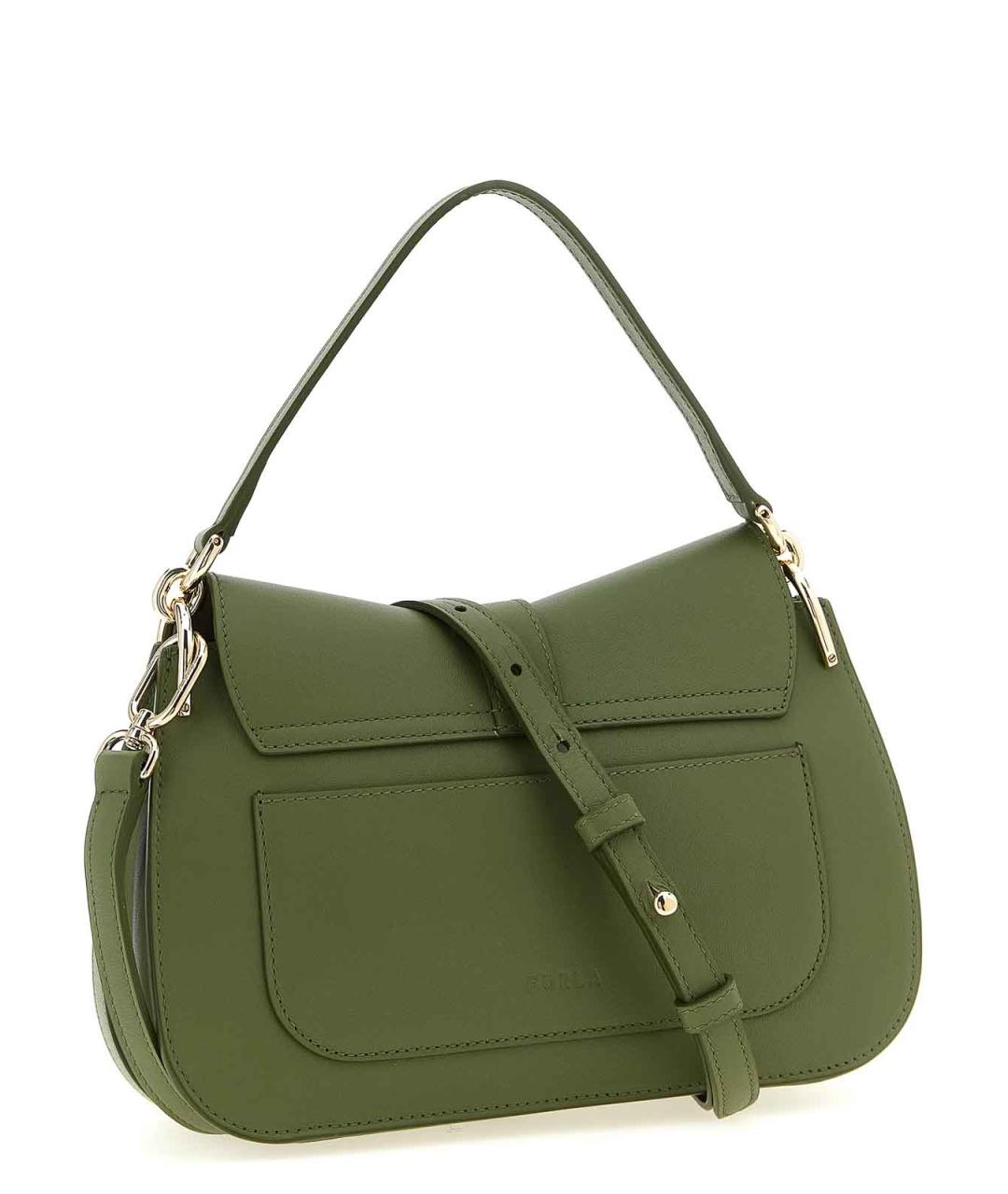 FURLA Зеленая кожаная сумка через плечо, фото 2