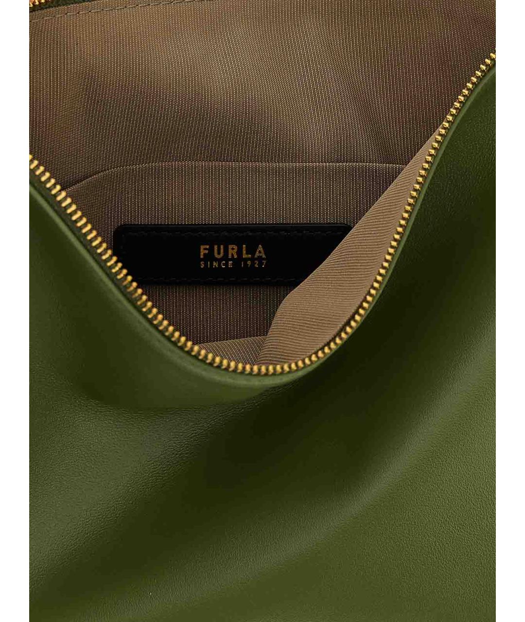 FURLA Зеленая кожаная сумка через плечо, фото 4