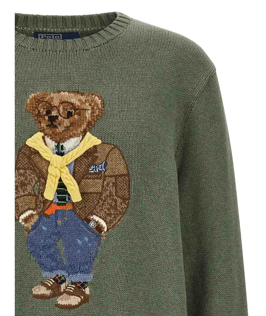 POLO RALPH LAUREN Зеленое хлопковое поло с коротким рукавом, фото 3
