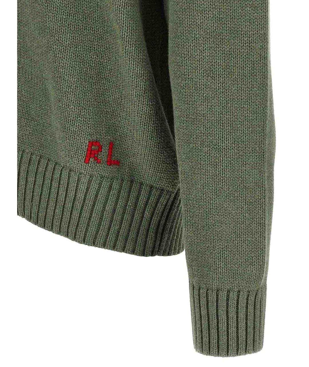 POLO RALPH LAUREN Зеленое хлопковое поло с коротким рукавом, фото 4