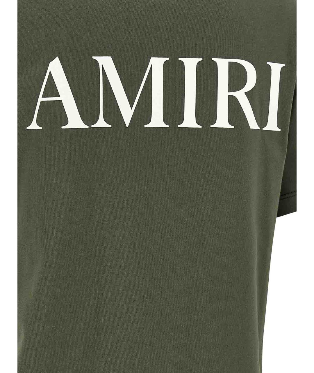 AMIRI Зеленая хлопковая футболка, фото 4