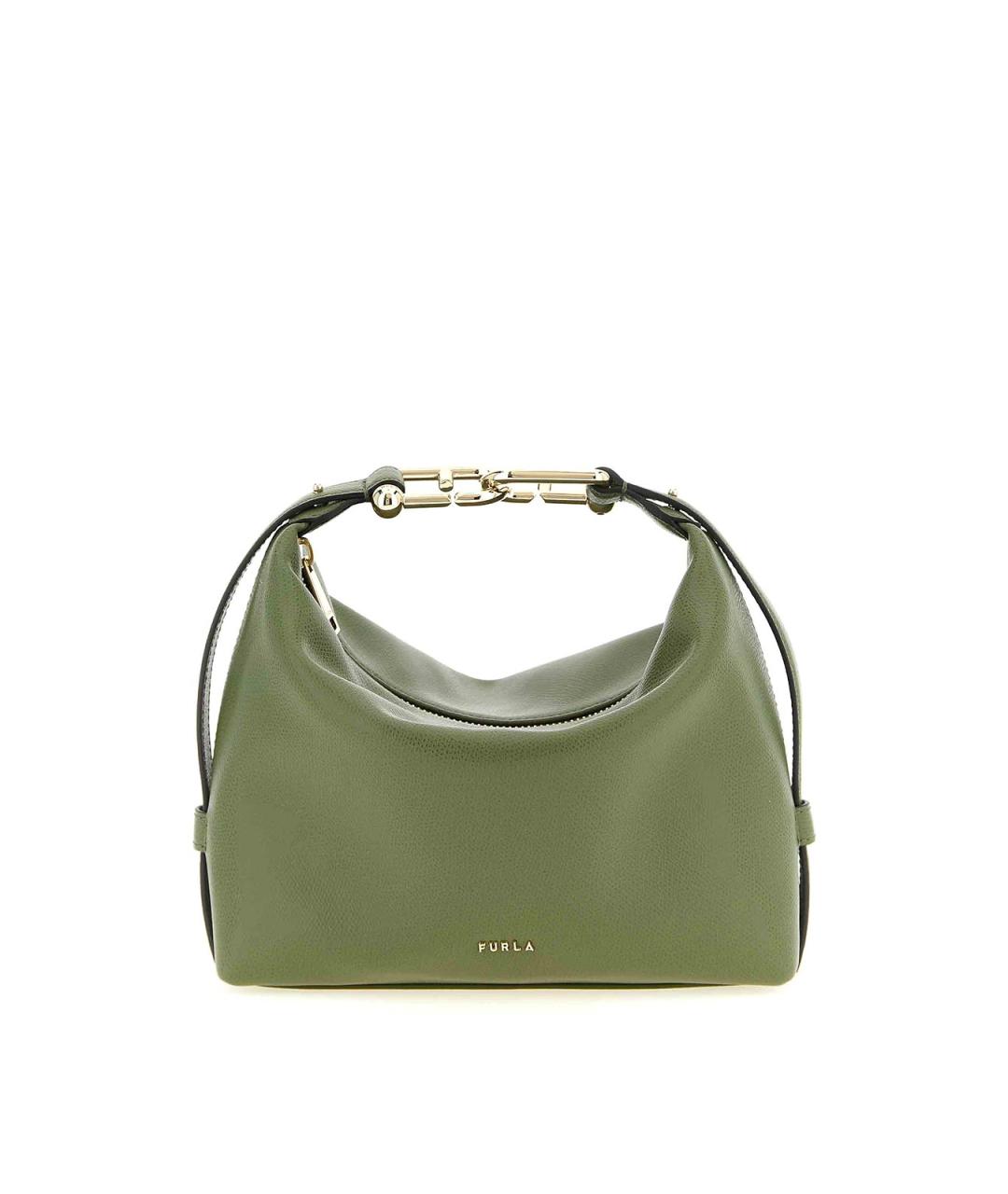 FURLA Зеленая кожаная сумка через плечо, фото 1