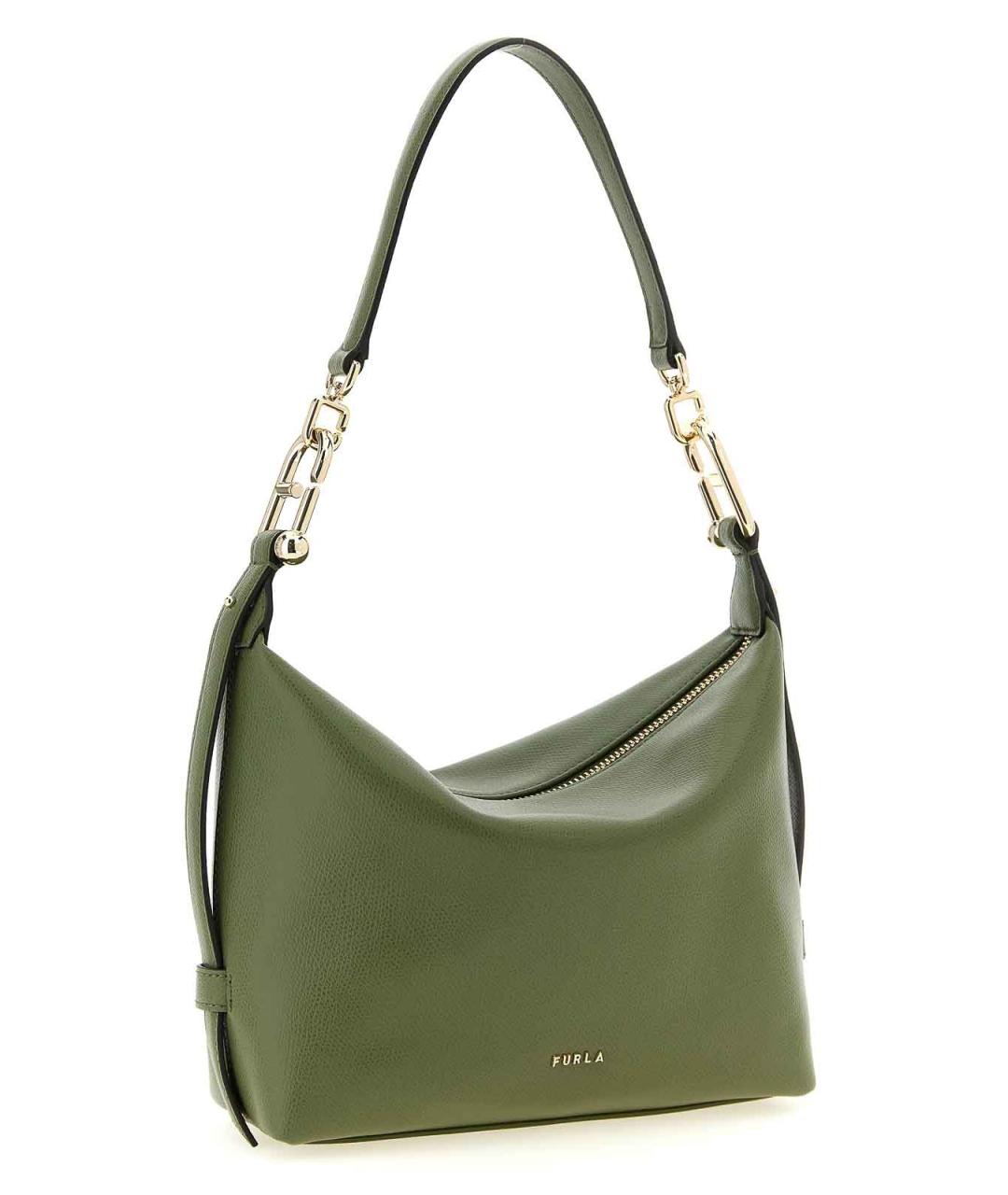 FURLA Зеленая кожаная сумка через плечо, фото 3