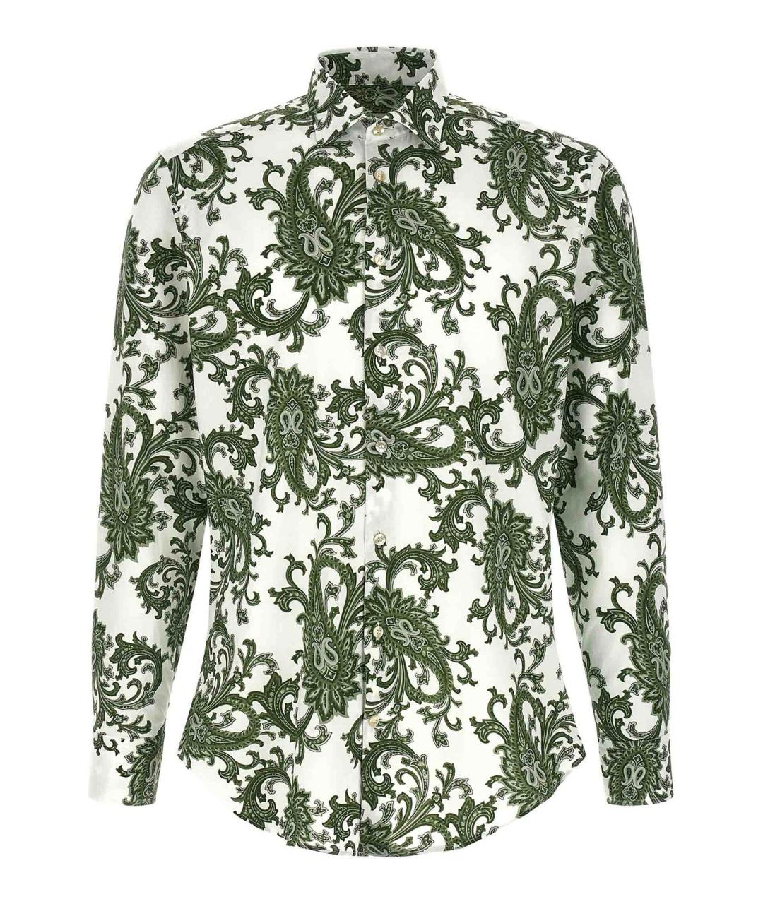 ETRO Зеленая хлопковая классическая рубашка, фото 1