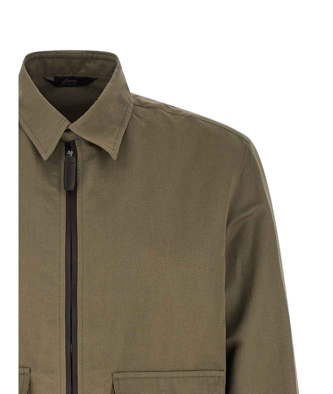 BRIONI Зеленая хлопковая куртка, фото 3