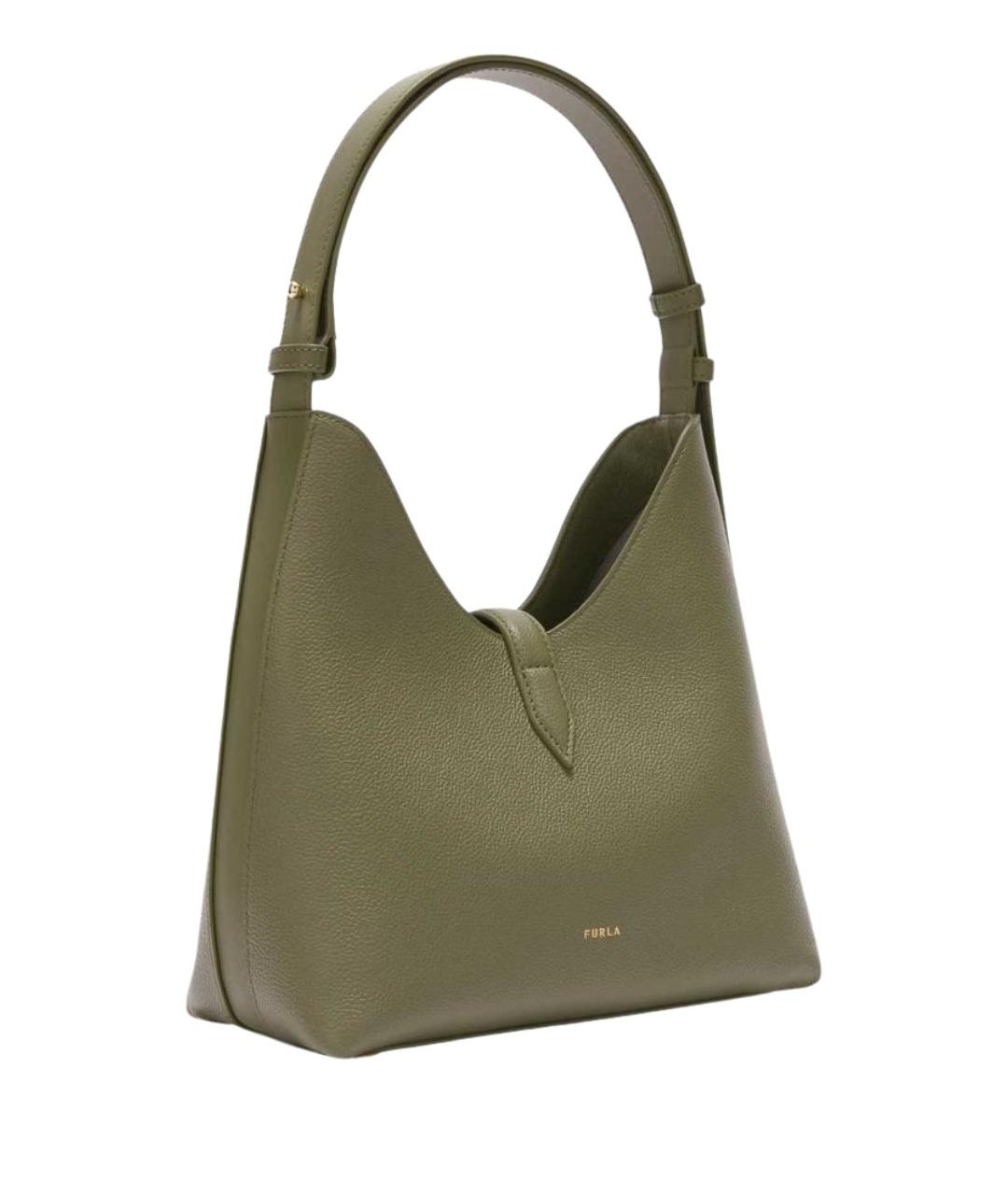 FURLA Зеленая кожаная сумка через плечо, фото 2