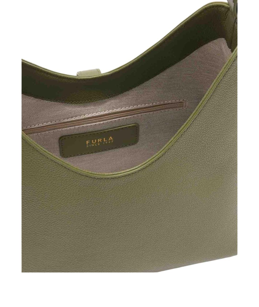 FURLA Зеленая кожаная сумка через плечо, фото 3