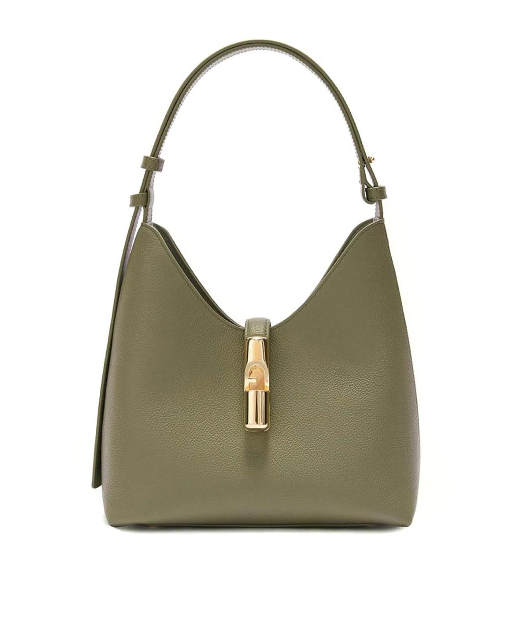 FURLA Зеленая кожаная сумка через плечо, фото 1