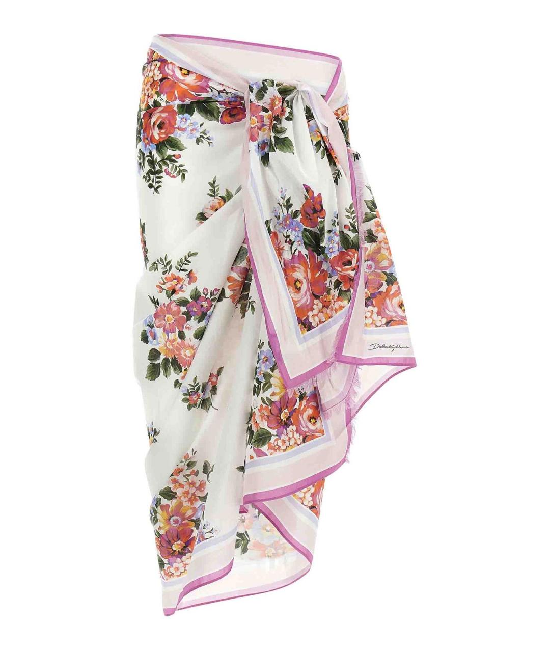 DOLCE&GABBANA Мульти хлопковая юбка миди, фото 1