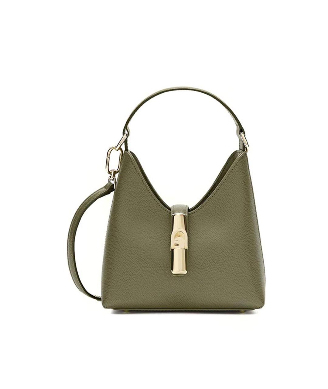 FURLA Зеленая кожаная сумка через плечо, фото 1