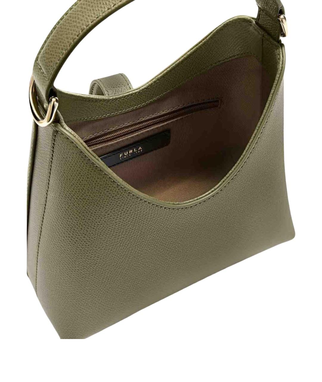 FURLA Зеленая кожаная сумка через плечо, фото 4