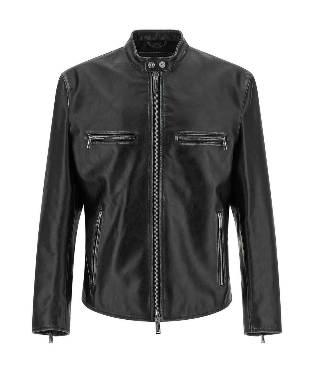 DSQUARED2 Черная кожаная куртка, фото 1