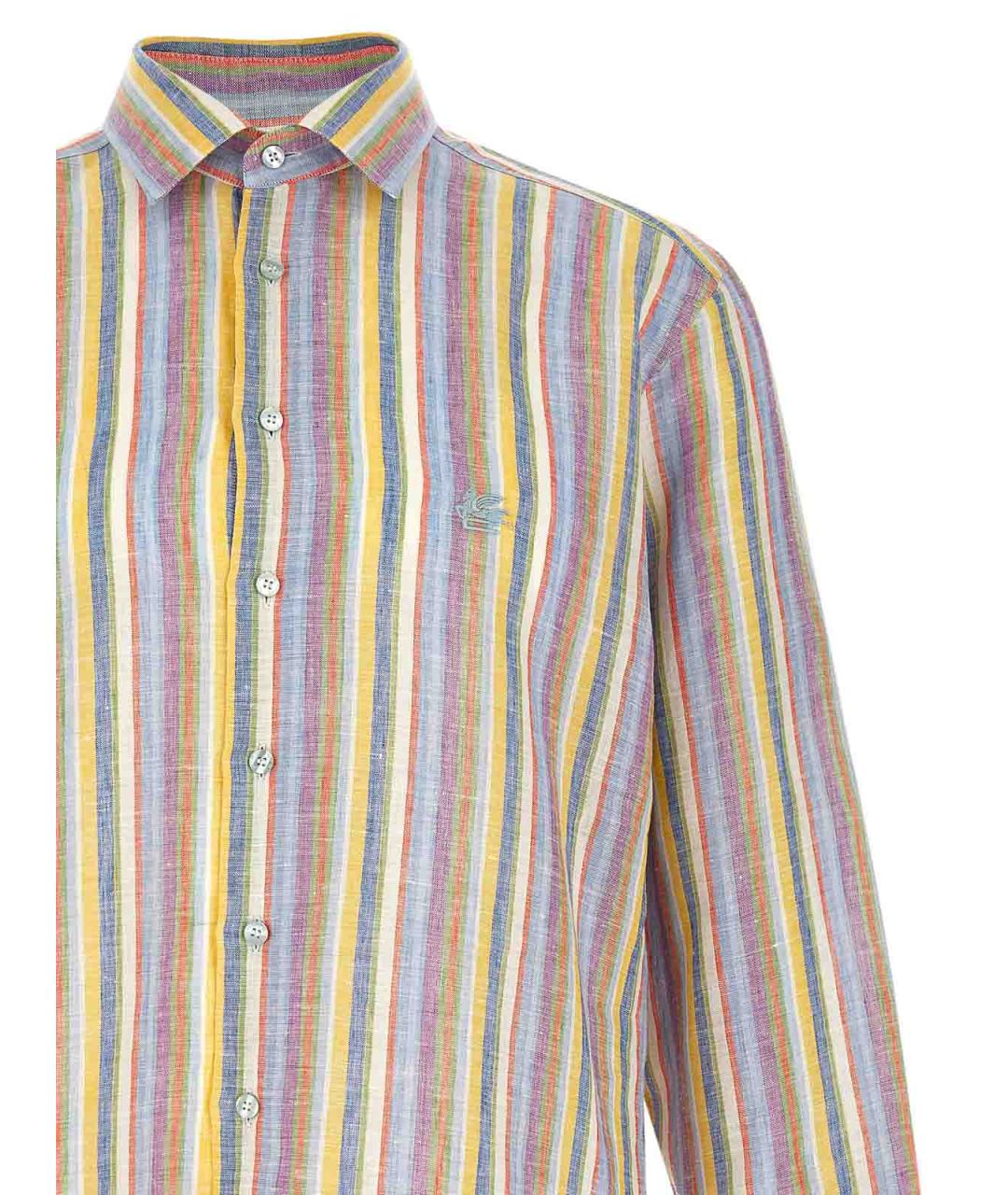 ETRO Мульти льняная классическая рубашка, фото 3