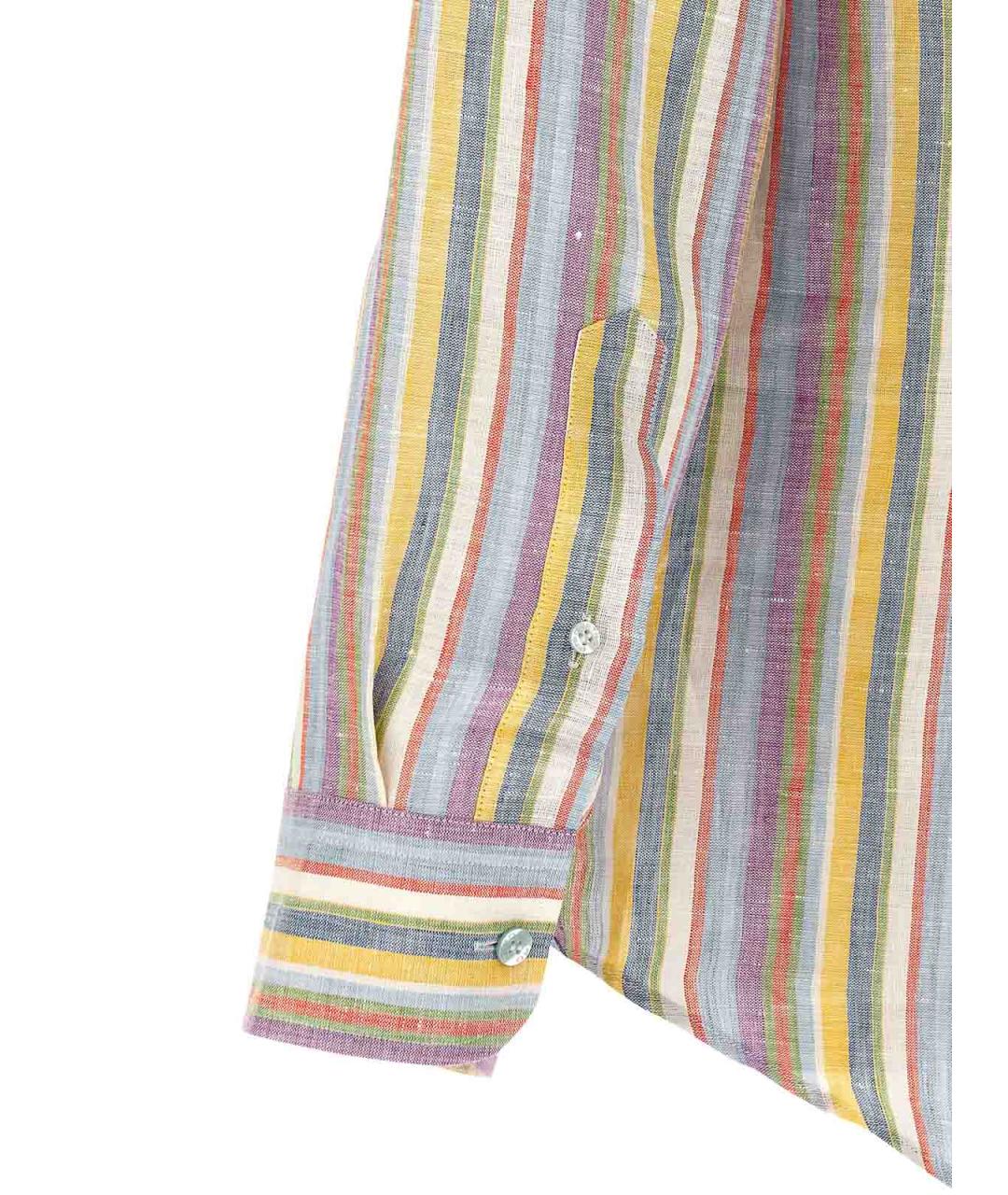 ETRO Мульти льняная классическая рубашка, фото 4