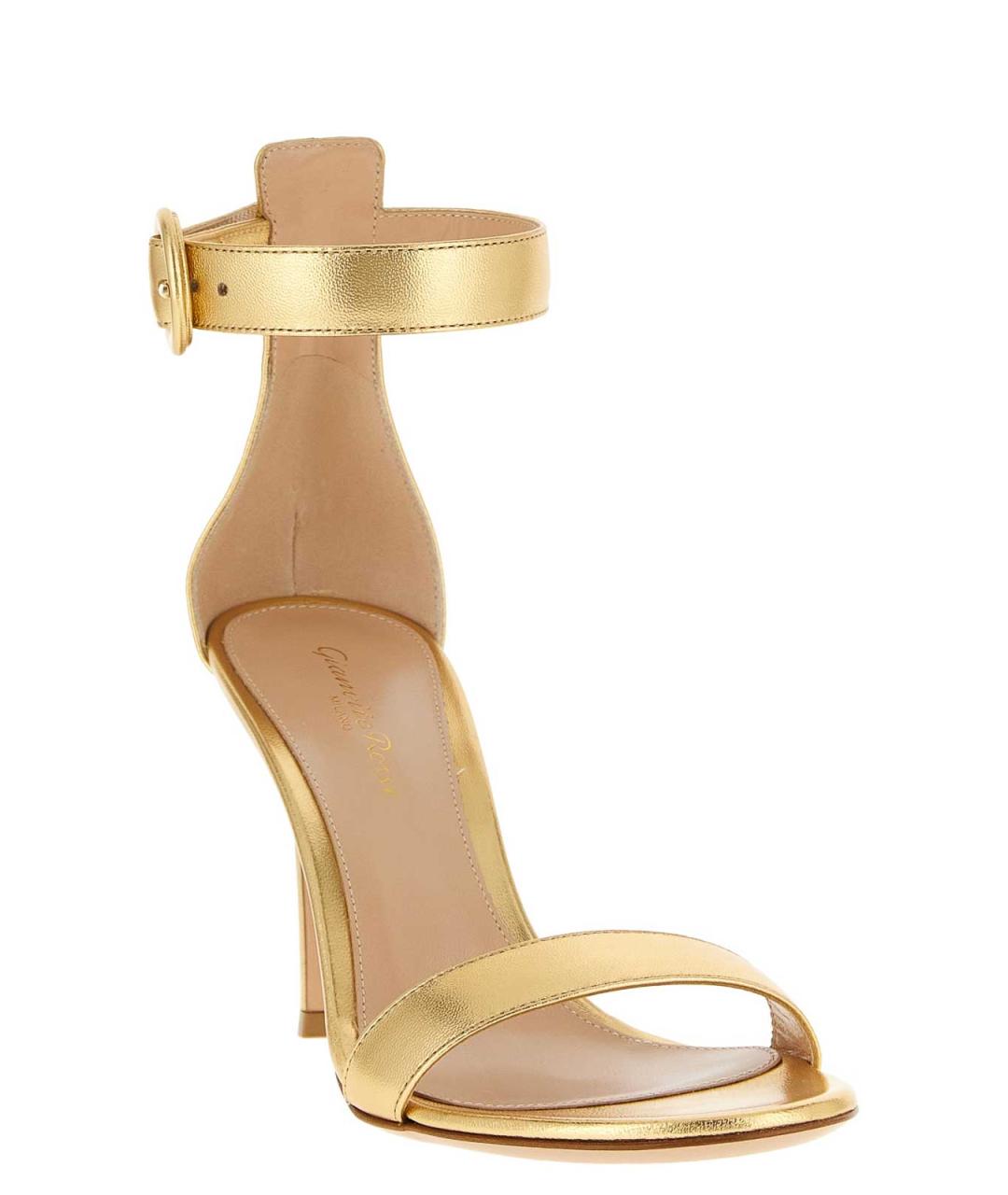 GIANVITO ROSSI Золотые босоножки, фото 2
