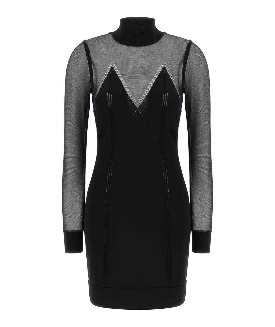 ELISABETTA FRANCHI Черное хлопковое повседневное платье, фото 1