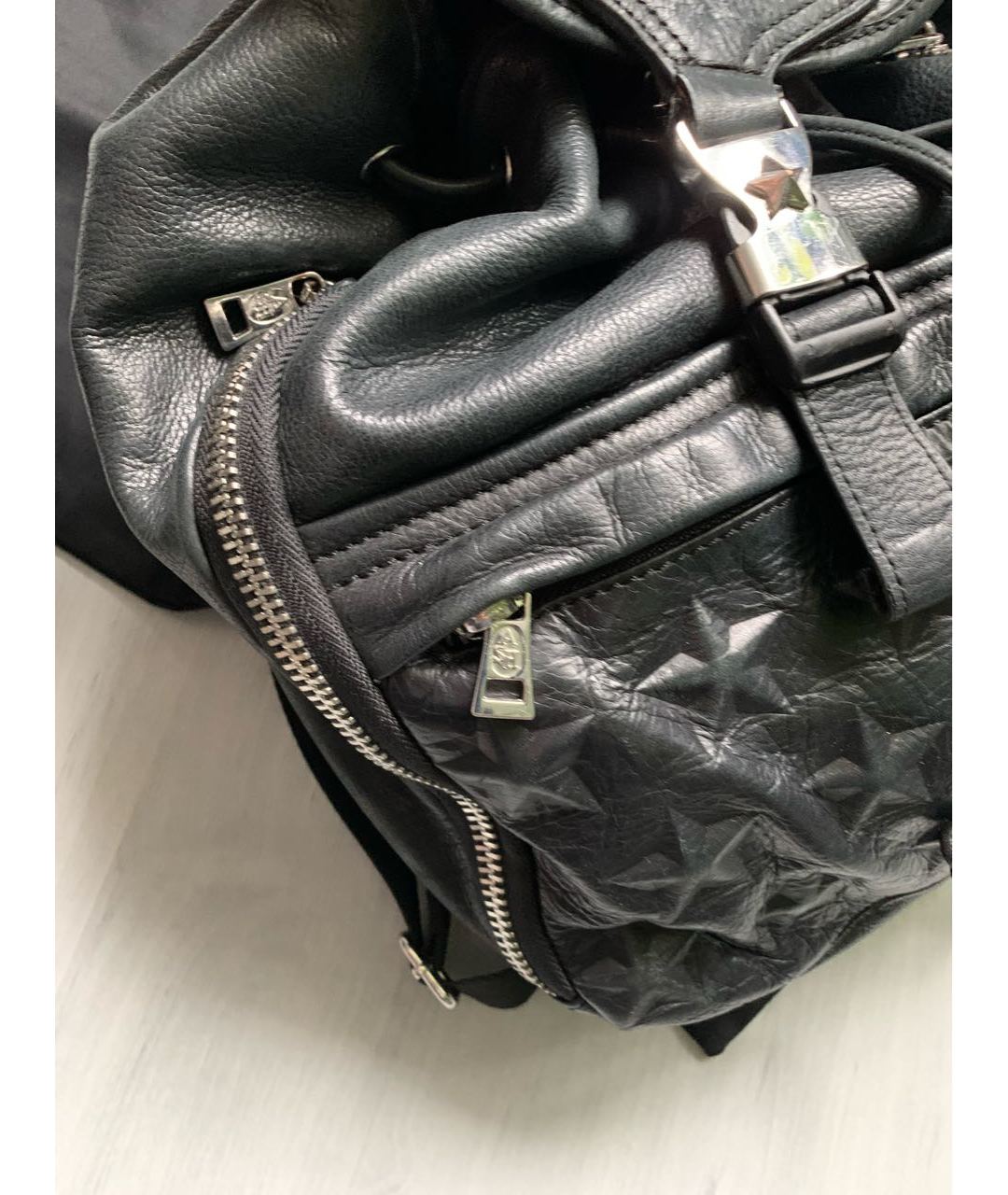 ASHISH Черный кожаный рюкзак, фото 7
