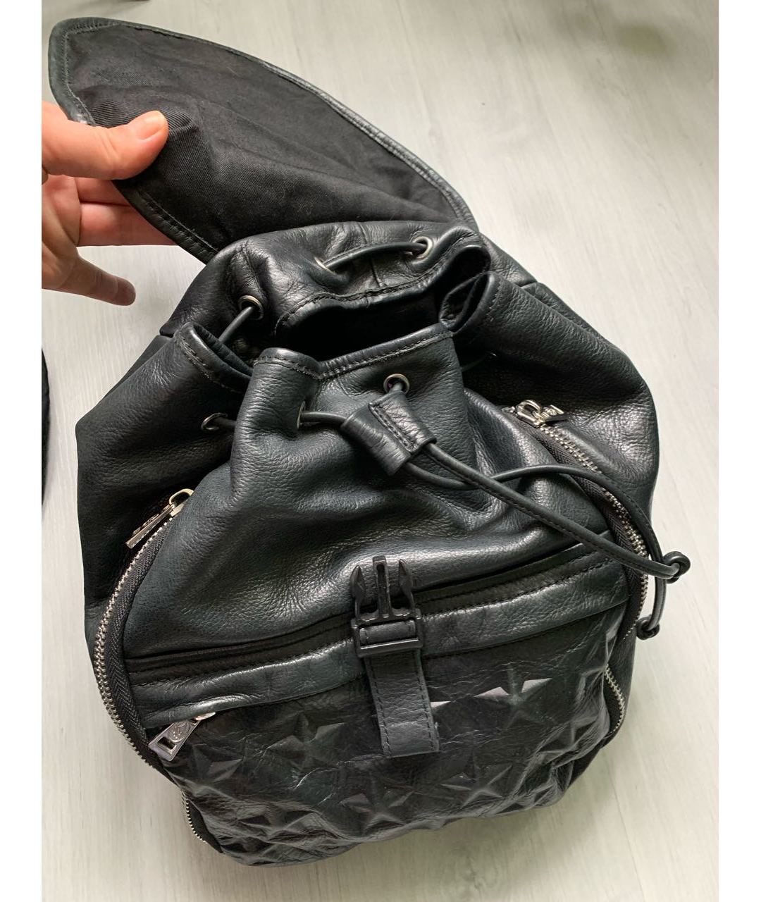 ASHISH Черный кожаный рюкзак, фото 4