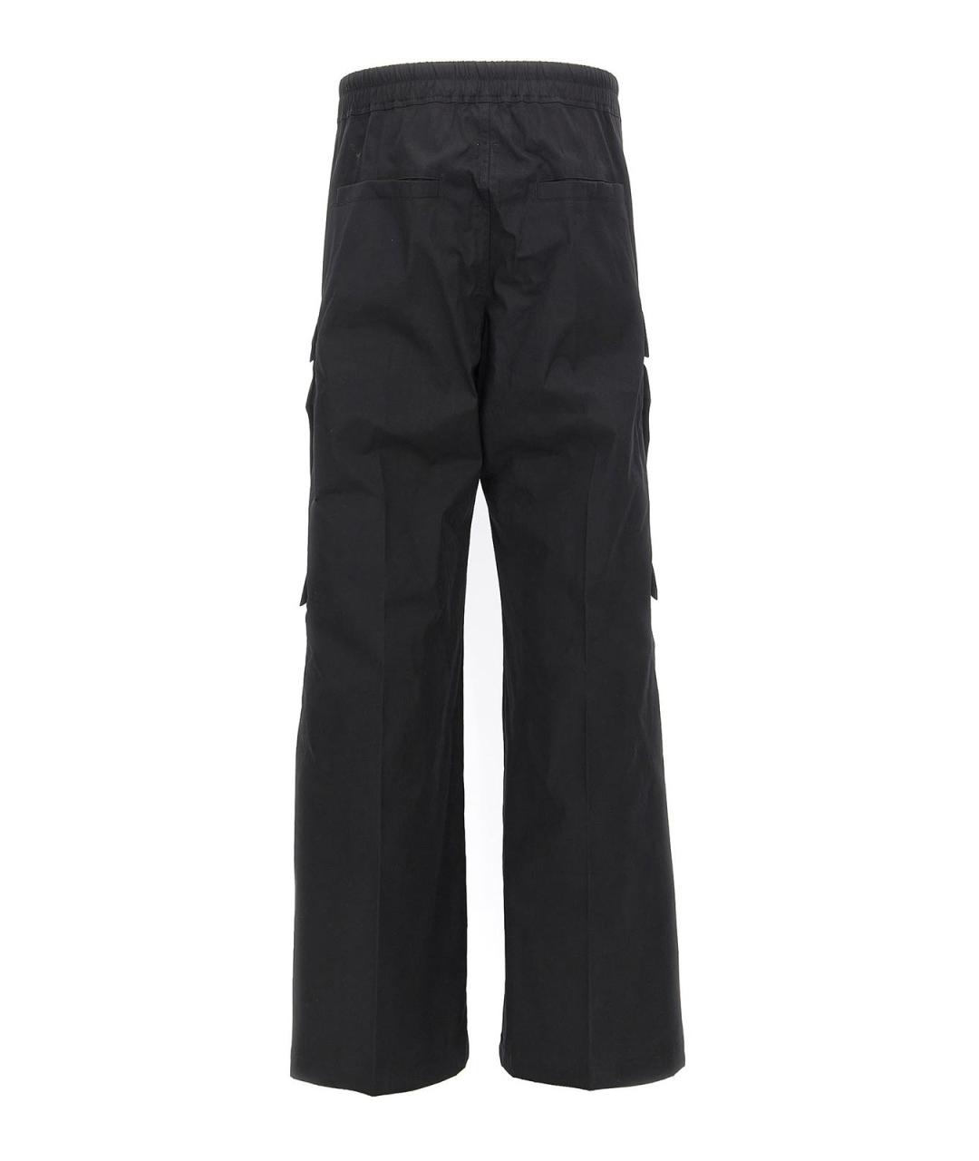 RICK OWENS Черные хлопковые повседневные брюки, фото 2
