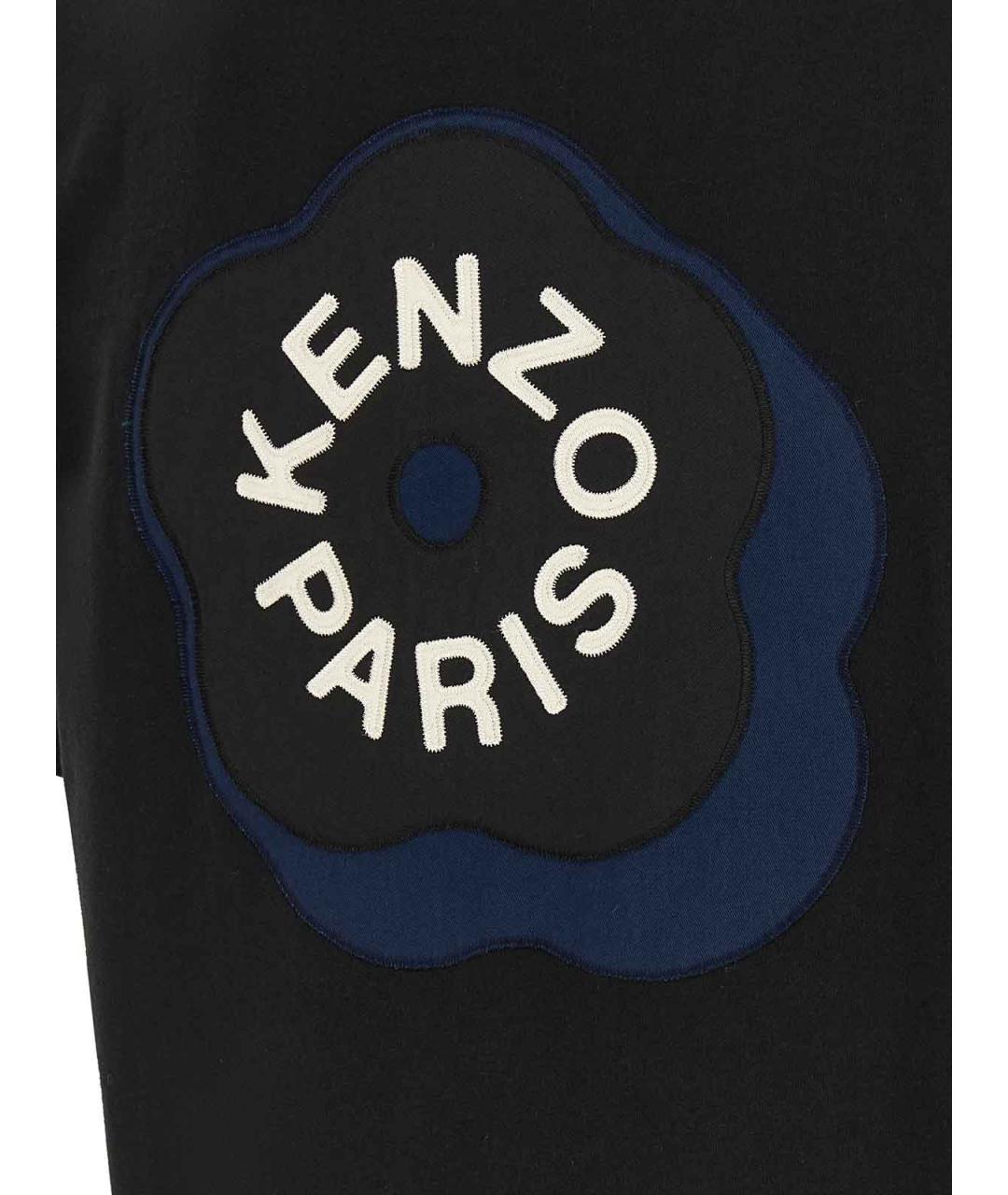 KENZO Черная хлопковая футболка, фото 4