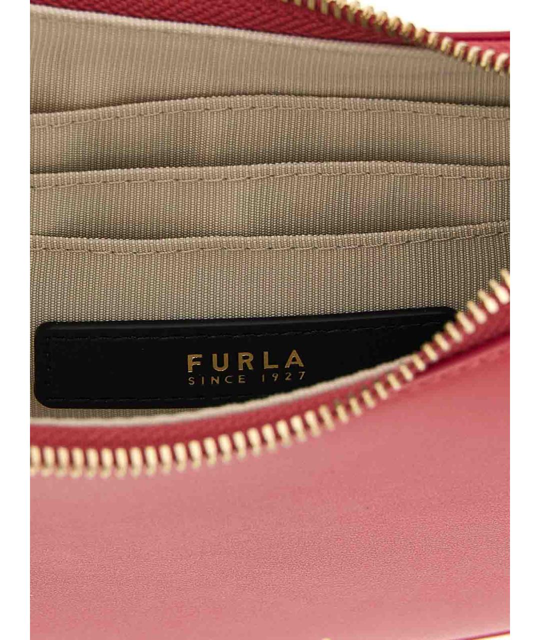 FURLA Красная кожаная сумка с короткими ручками, фото 4