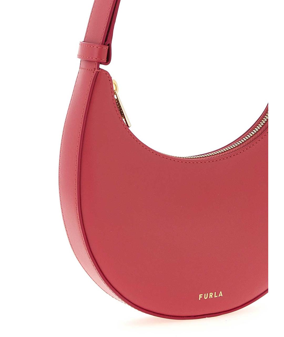 FURLA Красная кожаная сумка с короткими ручками, фото 3