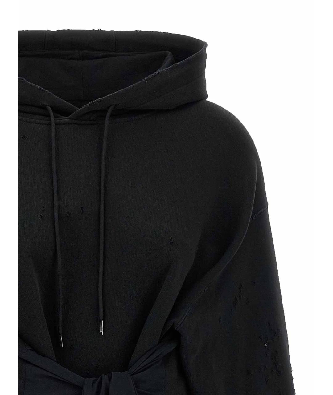 MM6 MAISON MARGIELA Черное хлопковое повседневное платье, фото 4