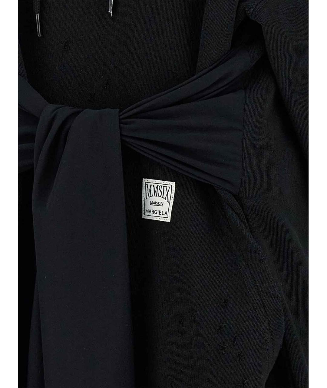 MM6 MAISON MARGIELA Черное хлопковое повседневное платье, фото 5