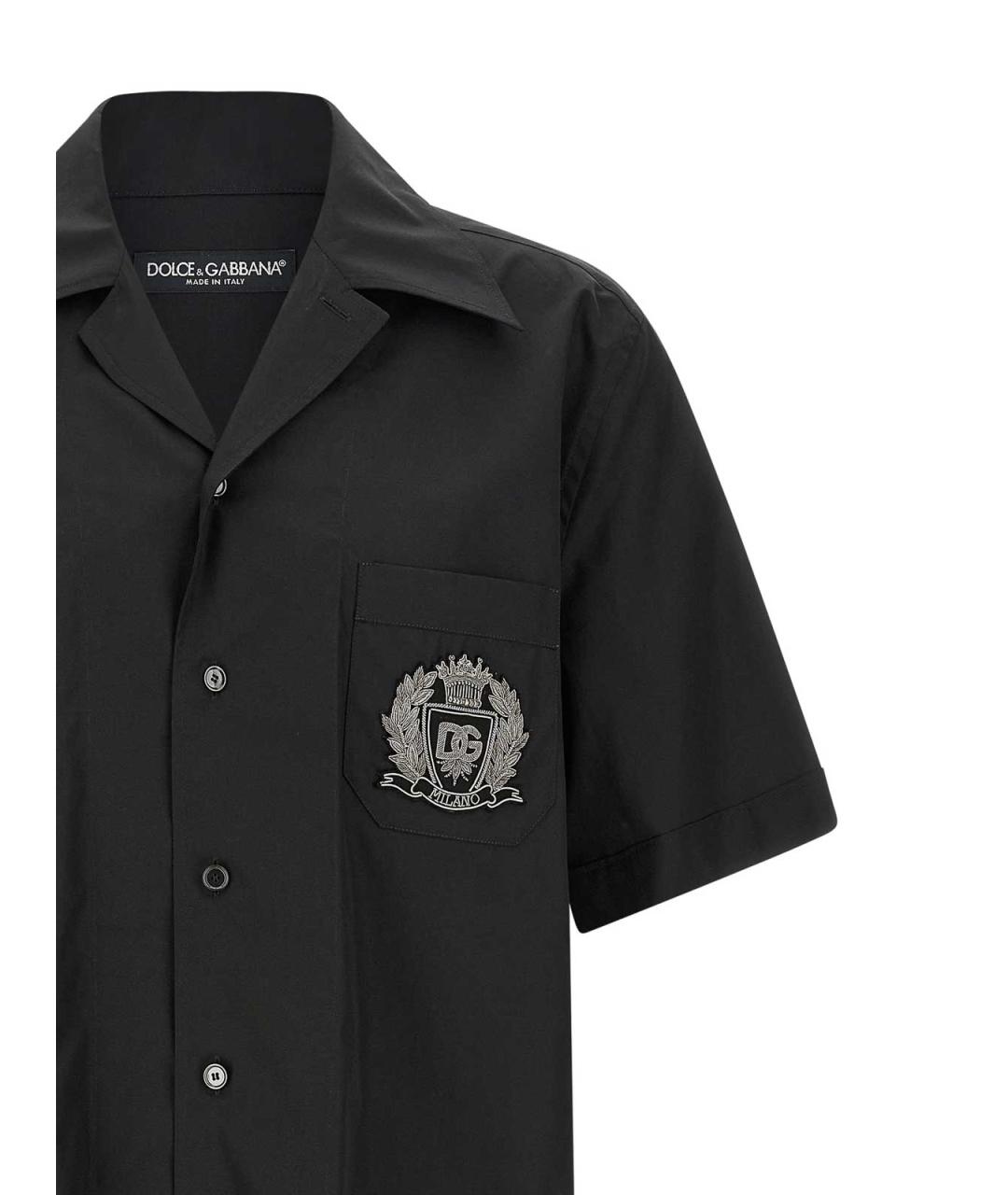 DOLCE&GABBANA Черная хлопковая кэжуал рубашка, фото 3