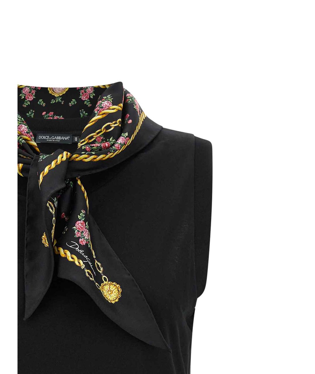DOLCE&GABBANA Черная хлопковая майка, фото 4