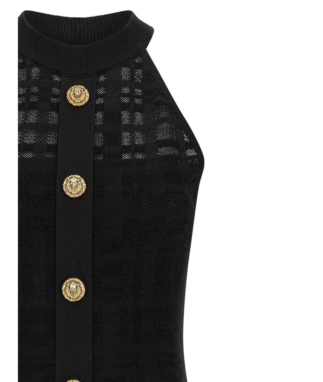 BALMAIN Черное вискозное повседневное платье, фото 3