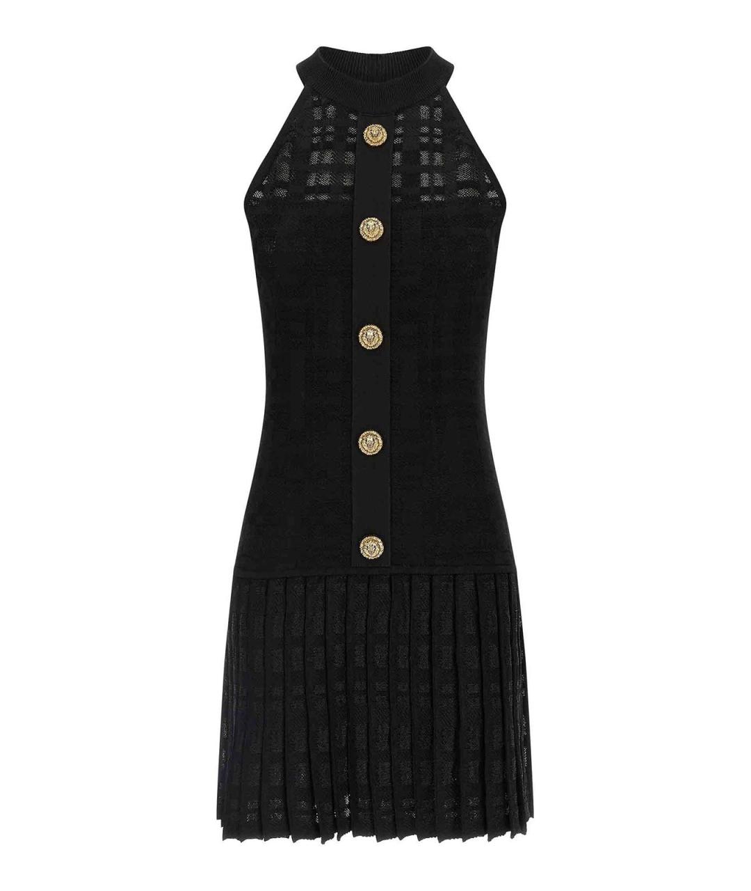 BALMAIN Черное вискозное повседневное платье, фото 1