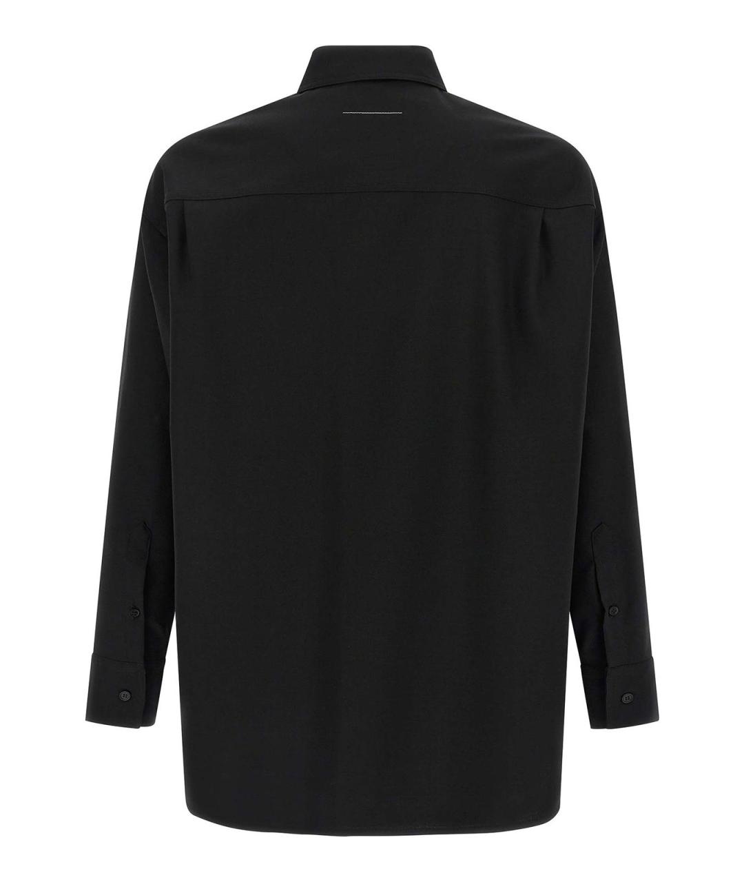 MM6 MAISON MARGIELA Черная шерстяная классическая рубашка, фото 2