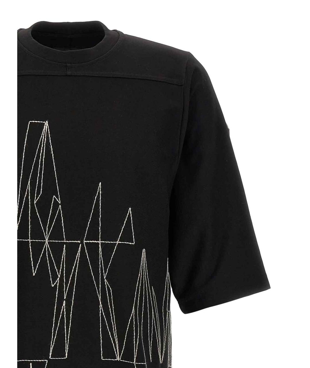 RICK OWENS Черная хлопковая футболка, фото 3