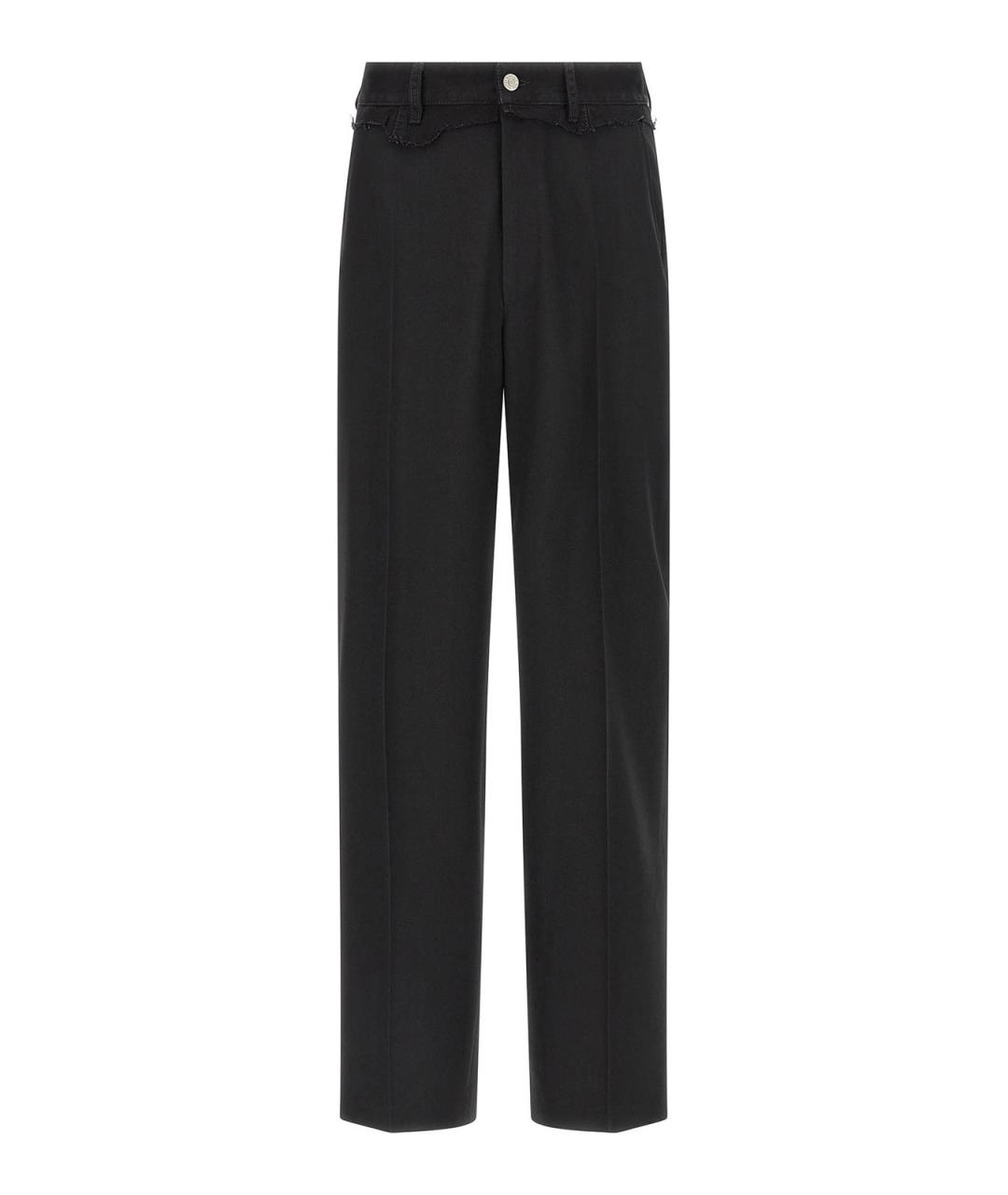 MM6 MAISON MARGIELA Черные хлопковые повседневные брюки, фото 1