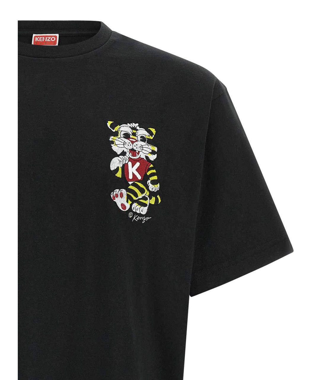 KENZO Черная хлопковая футболка, фото 3