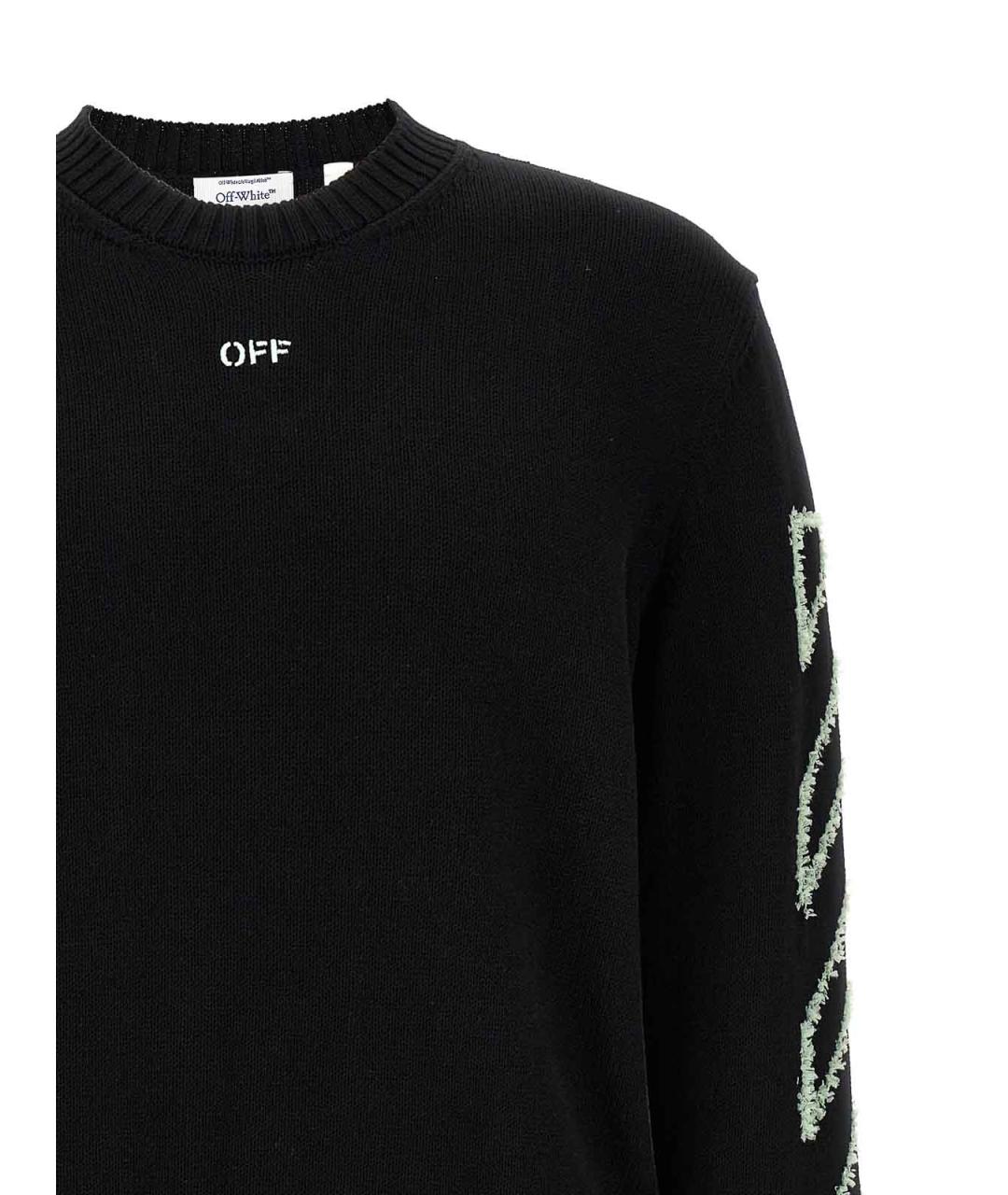 OFF-WHITE Черный хлопковый джемпер / свитер, фото 3