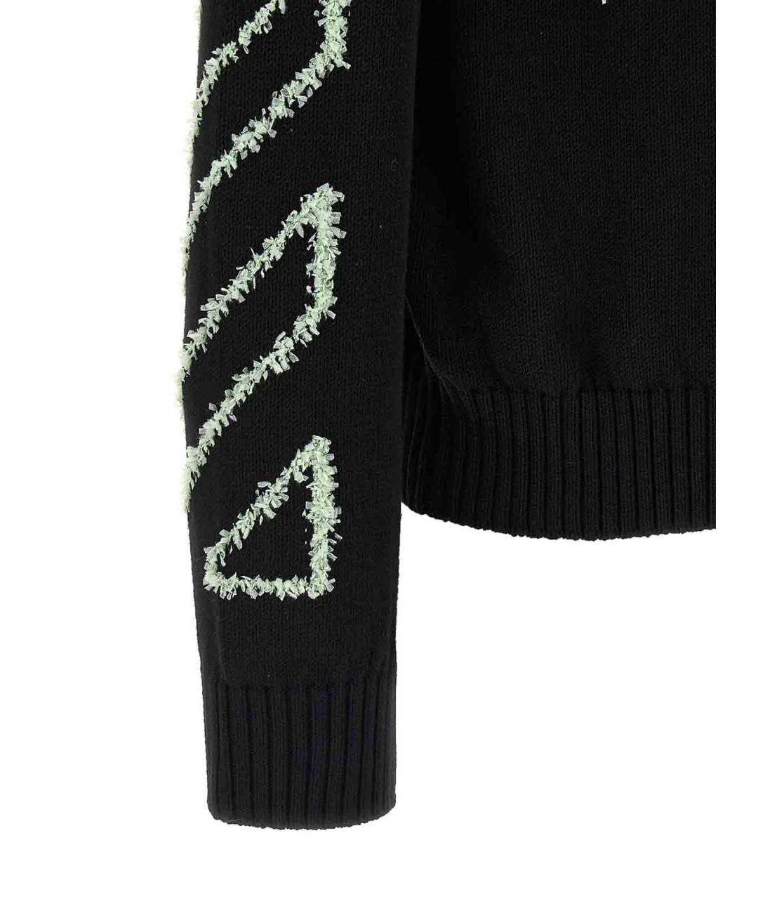OFF-WHITE Черный хлопковый джемпер / свитер, фото 4