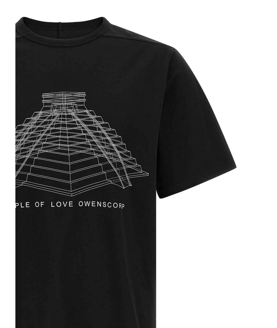 RICK OWENS Черная хлопковая футболка, фото 3