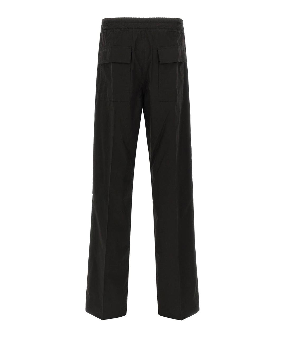 RICK OWENS Черные хлопковые повседневные брюки, фото 2