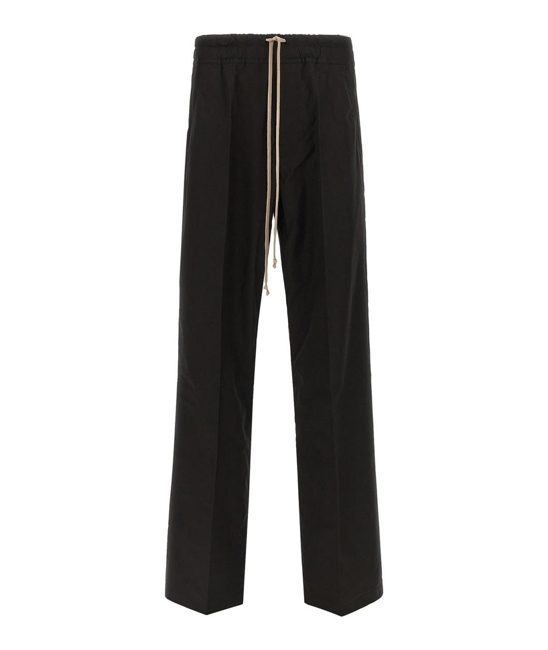 RICK OWENS Черные хлопковые повседневные брюки, фото 1