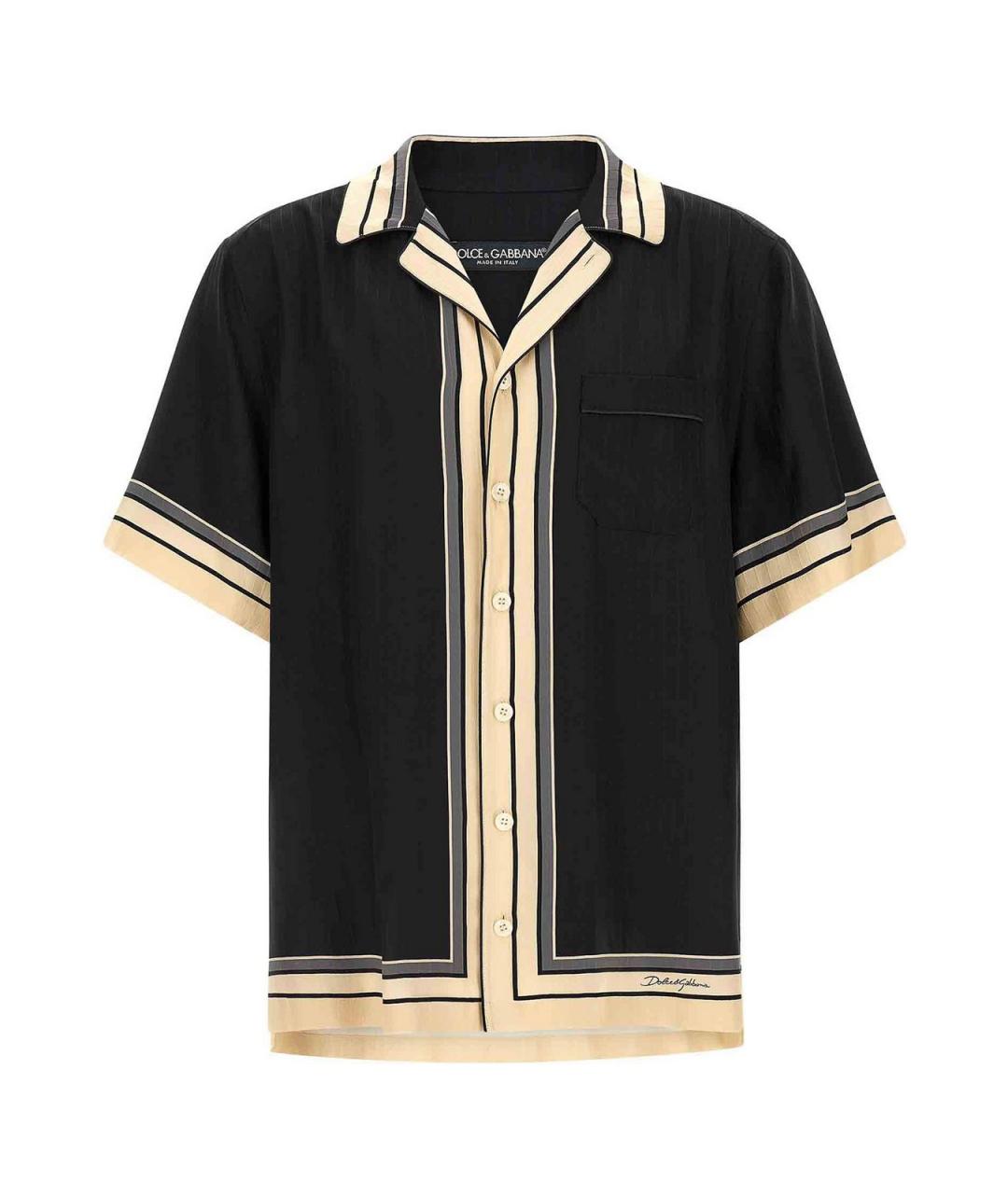 DOLCE&GABBANA Черная шелковая кэжуал рубашка, фото 1