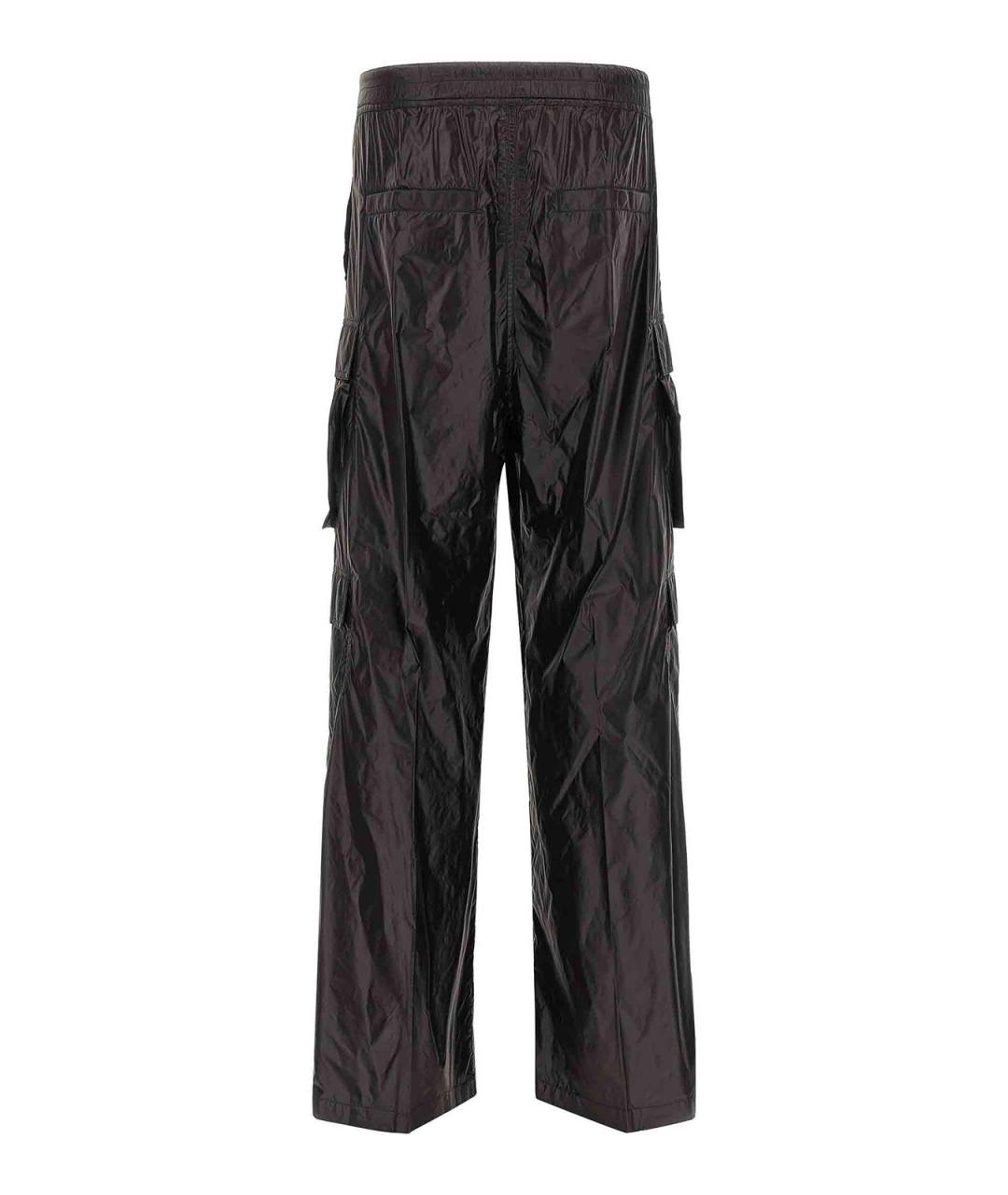 RICK OWENS Черные полиамидовые повседневные брюки, фото 2