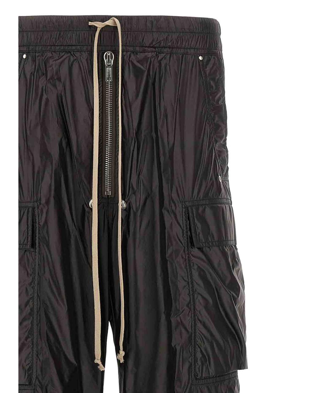 RICK OWENS Черные полиамидовые повседневные брюки, фото 3