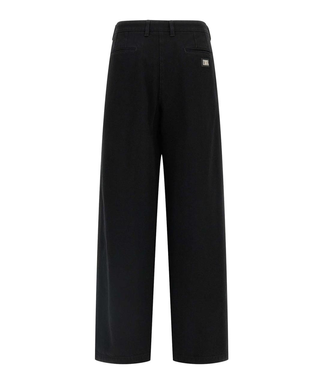 DOLCE&GABBANA Черные хлопковые прямые джинсы, фото 2