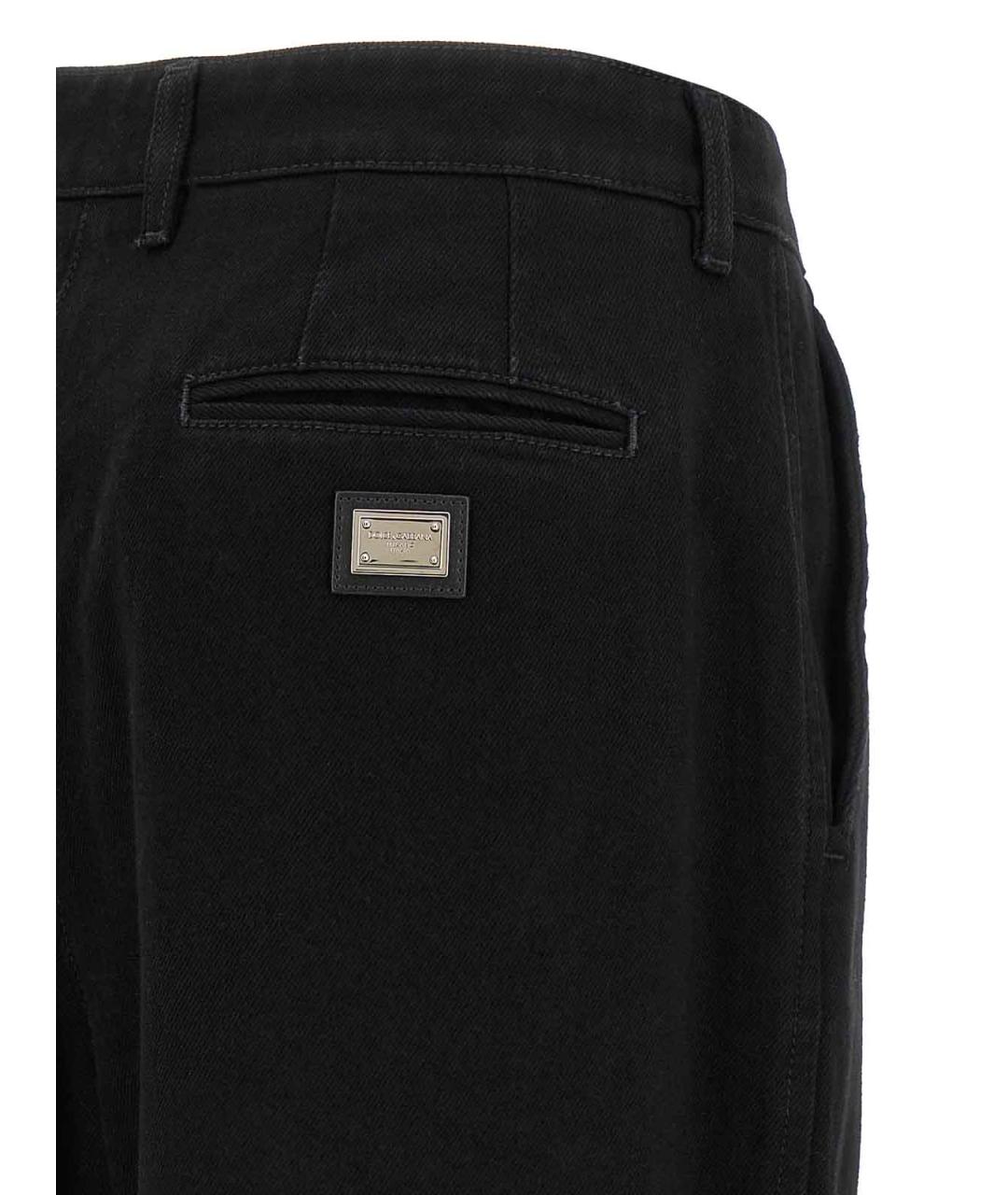 DOLCE&GABBANA Черные хлопковые прямые джинсы, фото 4